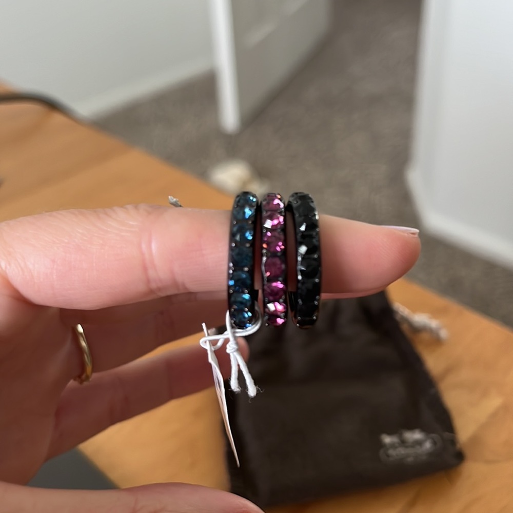 Coach Black And Pink Stackable Ring Set - image 2